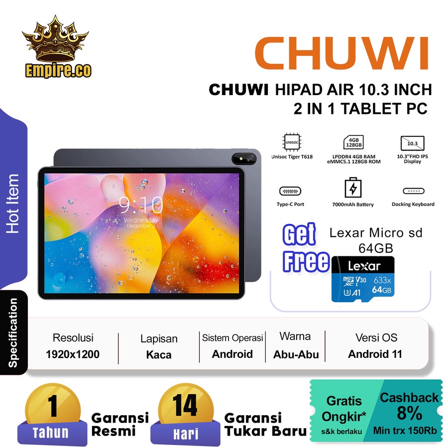Tablet Chuwi HiPad Air 10.3inch Android 11 4GB 128G Tablet Android