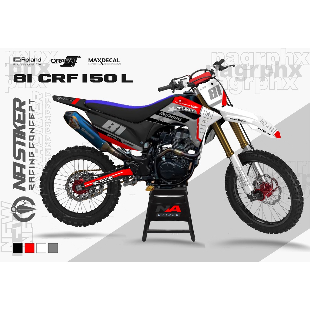 DECAL CRF MERAH SIMPLE - DECAL CRF FULBODY KEREN CRF-81