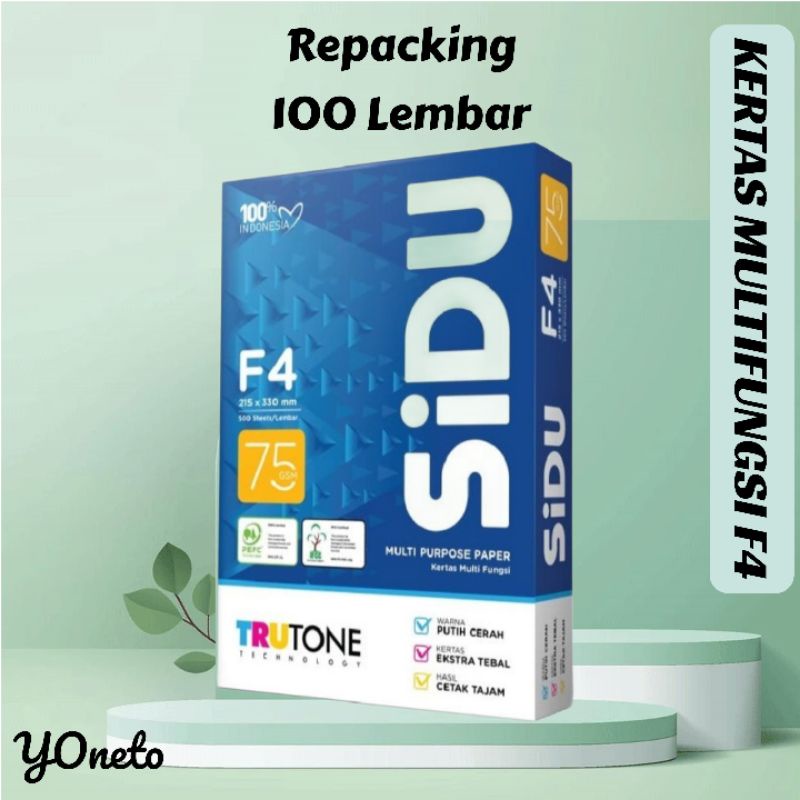 

Kertas HVS Sidu (Repack 100 Lembar) F4