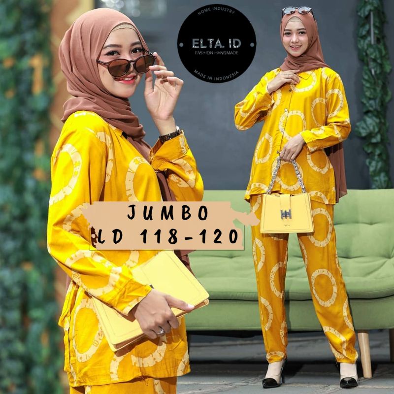 [BISA COD] Setelan Tie Dye One Set Rayon LD120 JUMBO