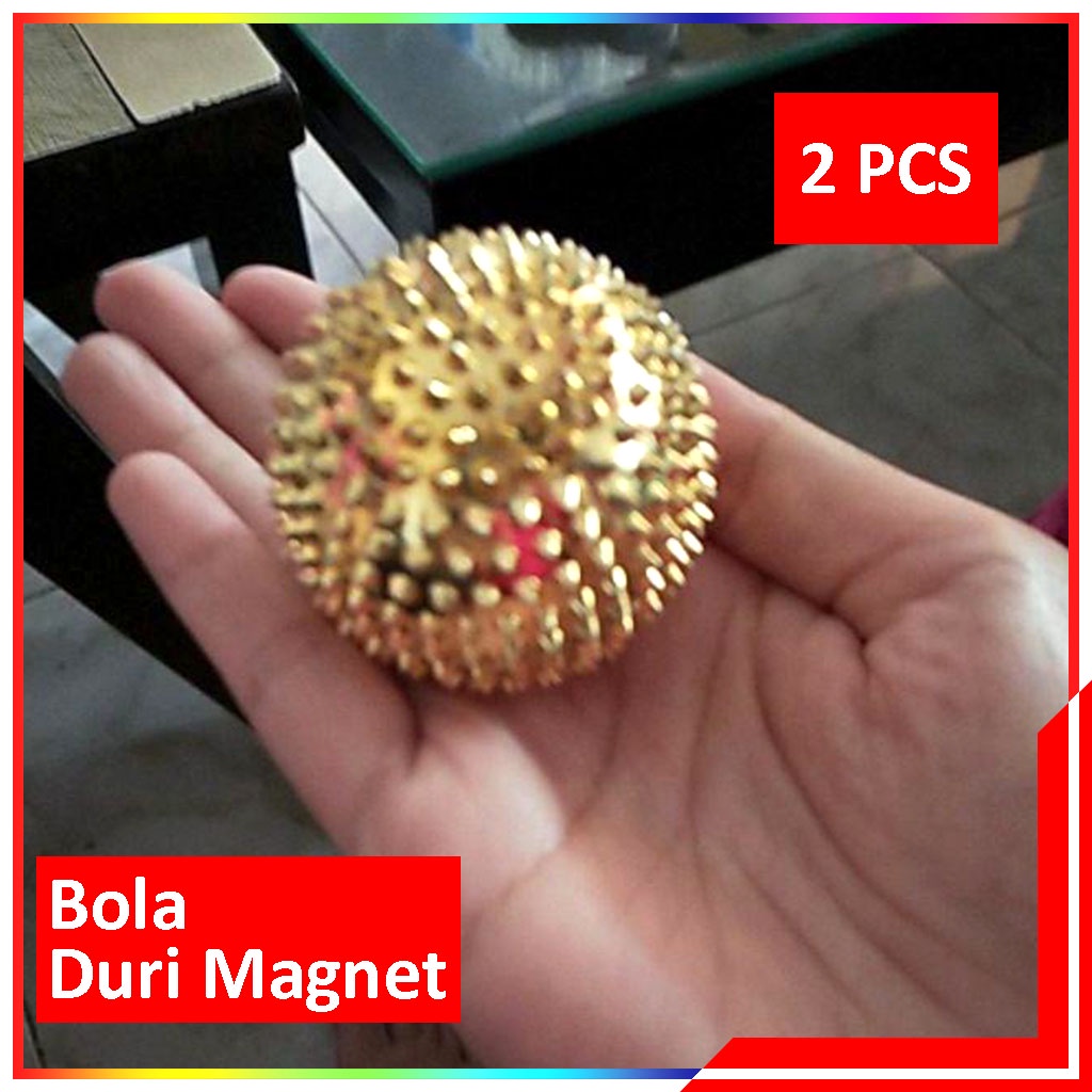 2 Pcs Bola Pijat Akupuntur Terapi Tangan / Bola Duri Magnet Refleksi Pijat Kesehatan Kecil - 2Pcs