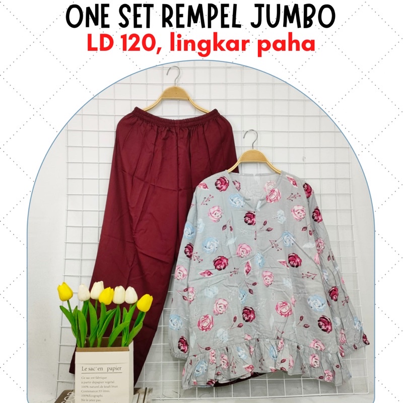 PIYAMA OLIVE JUMBO SETELAN ONESET BAJU TIDUR RAYON PREMIUM BUSUI KOMBINASI