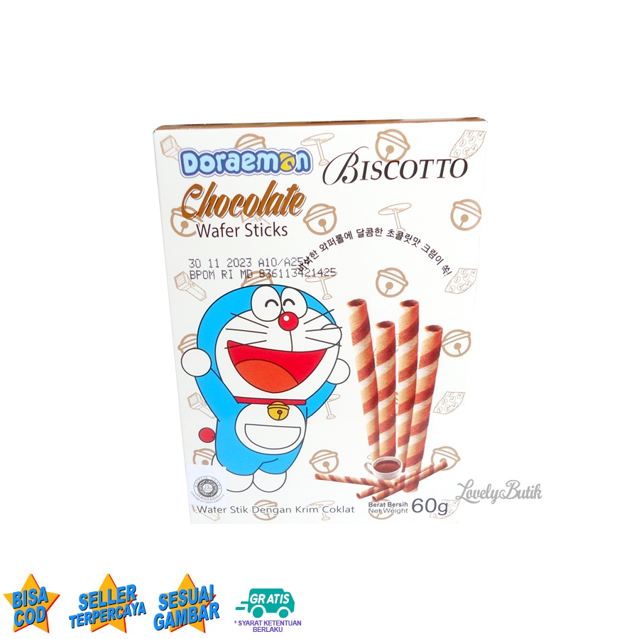 Biscotto Wafer Stick Rasa Coklat dan Vanilla Milk Isi 8 Kotak Lovelybutik