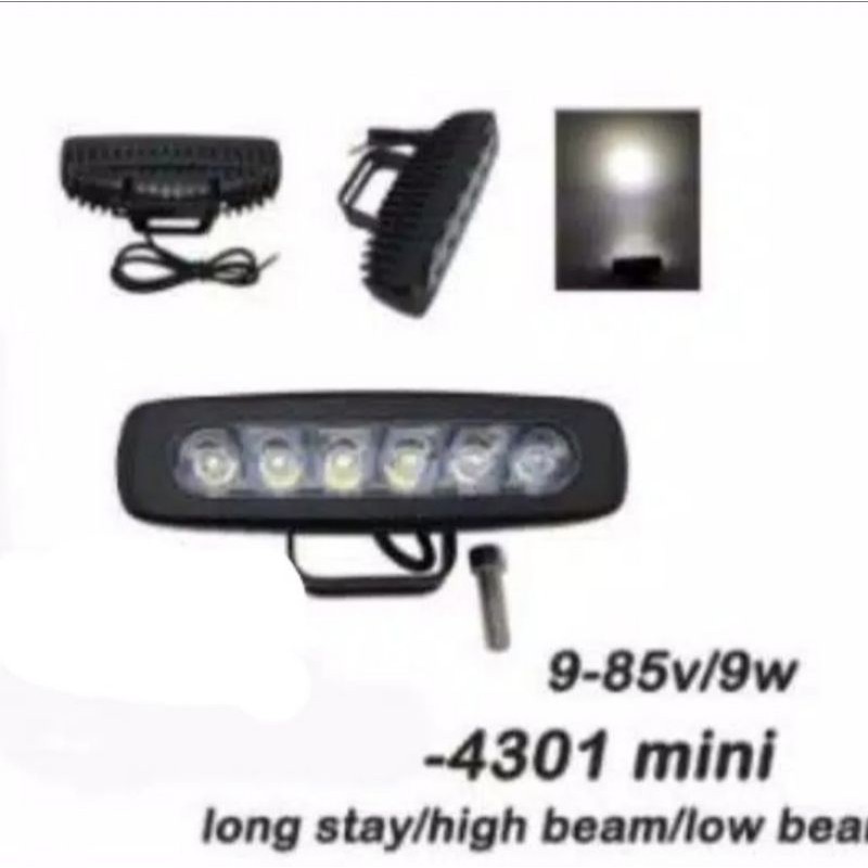 Lampu tembak sorot motor 6 led slim universal