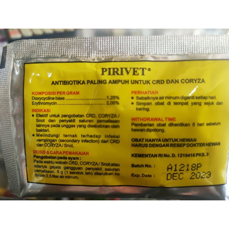 pirivet 10 gram pyrivet obat antibiotik CRD ayam unggas-pyridam