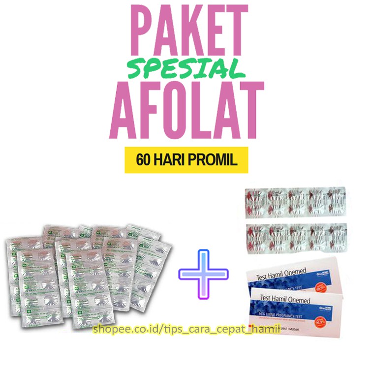 Afolat Obat Cepat Hamil Kandungan Asam Folat (Paket 60 Hari)