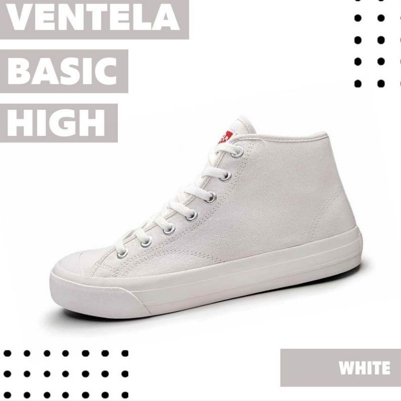 Sepatu Ventela Basic High Black White [ Ventela Original ]