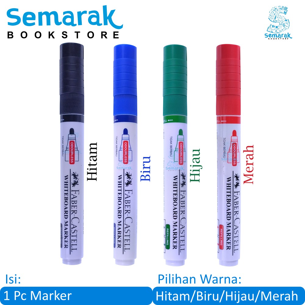 

Faber Castell Eco Whiteboard Marker - Hitam / Biru / Hijau / Merah [1 Spidol]