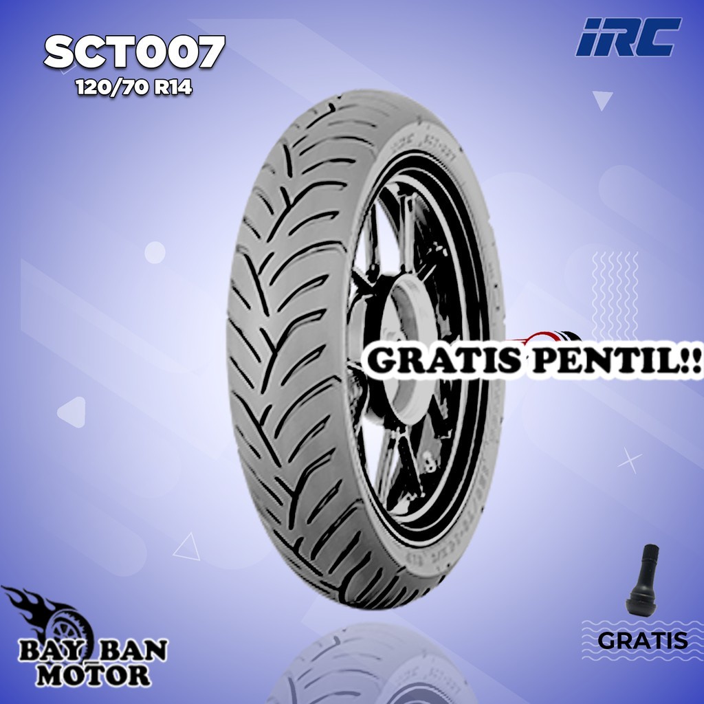 Ban Belakang Motor HONDA PCX // IRC SCT-007 120/70 Ring 14 Tubeless ban motor matic tubles beat vario scoopy ring 14 tubles
