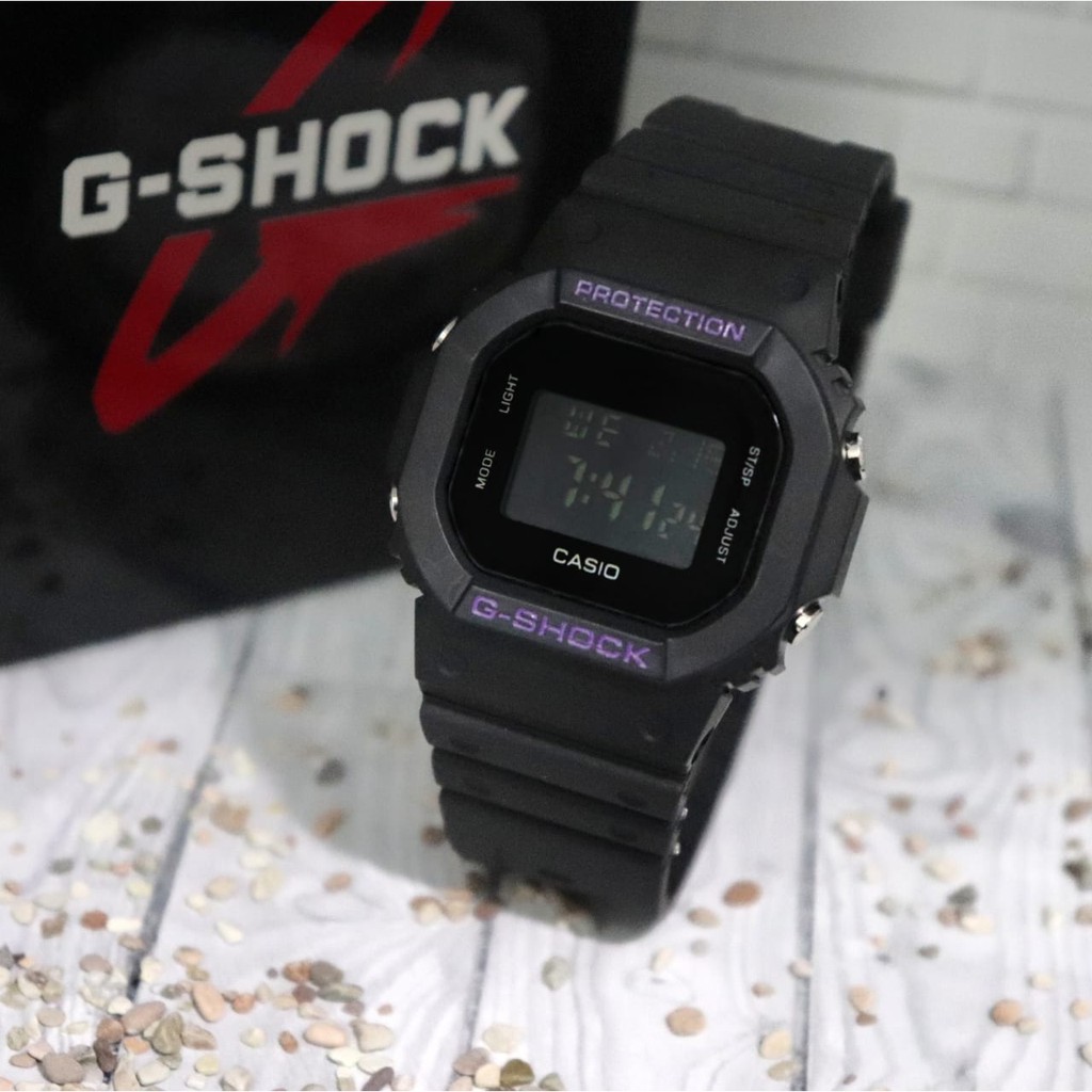 JAM TANGAN PRIA G-SHOCK CASIO DW 5600 FULL BLACK  HITAM MERAH HITAM PUTIH