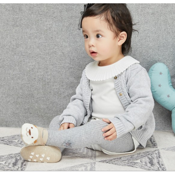 A32 Kaos kaki pendek anak/kaos kaki pendek bayi tebal dengan nonslip motif binatang