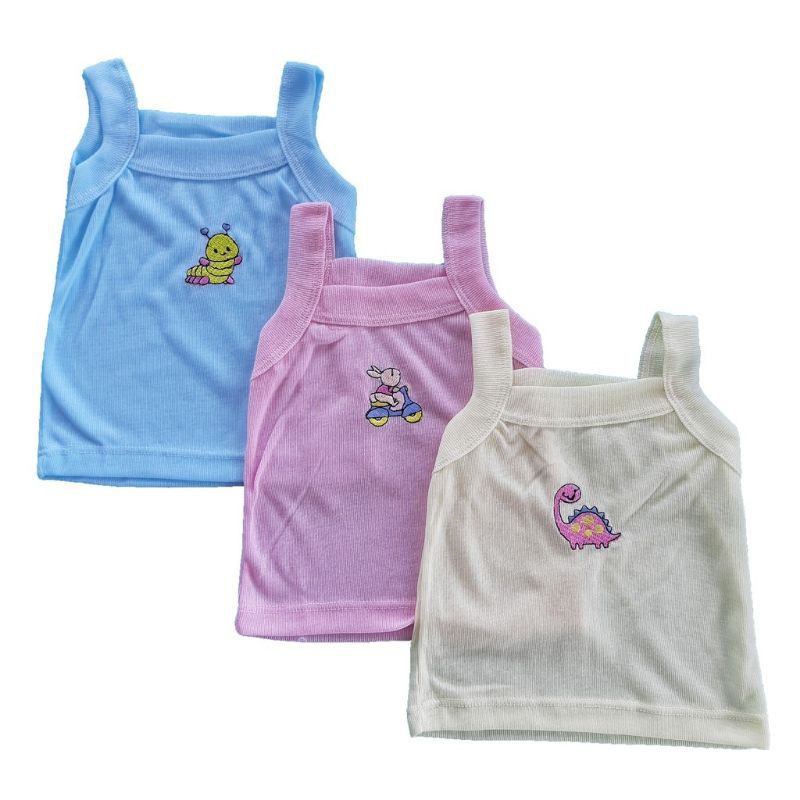 6 PCS Singlet Yukensi Bayi Sporot Unisex Bordir