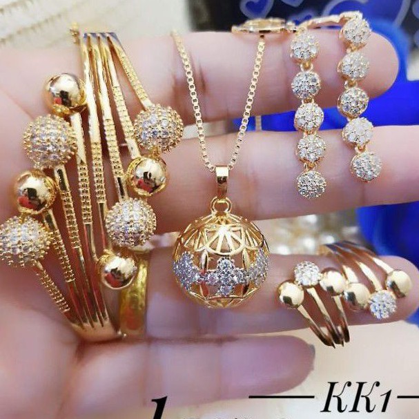 Xuping set perhiasan lapis emas 24k 1414m