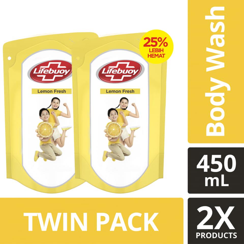 Lifebuoy Sabun Cair Lemon Fresh Refill 450 ml Twin Pack