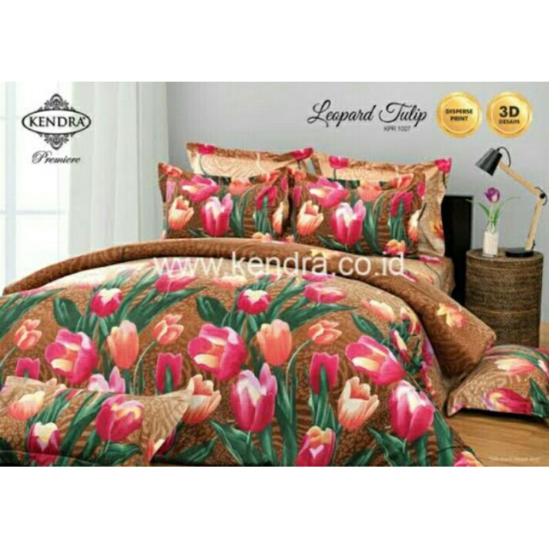 BEDCOVER + SPREI RUMBAI 180x200 KENDRA PREMIER LEOPARD TULIP