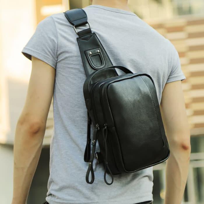 Tas Selempang Pria Impor Kulit Korea Style. -Tas Ishiya VSA-