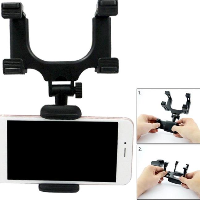 Phone Holder Mobil Kaca Spion Mirror Rearview Car Stent Mount HP GPS