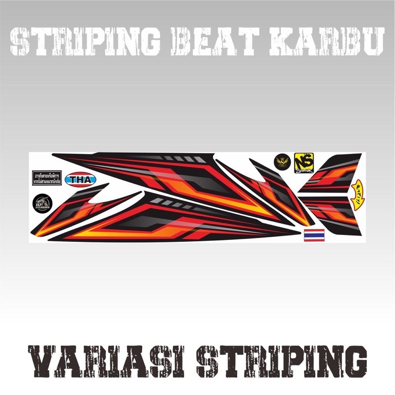 VARIASI STRIPING BEAT KARBU LIS MERAH ORANGE SIMPLE 01 -INDIGO01 -