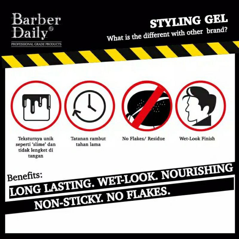 MAKARIZO Barber Daily STYLING GEL Wet Look Finish 120GR