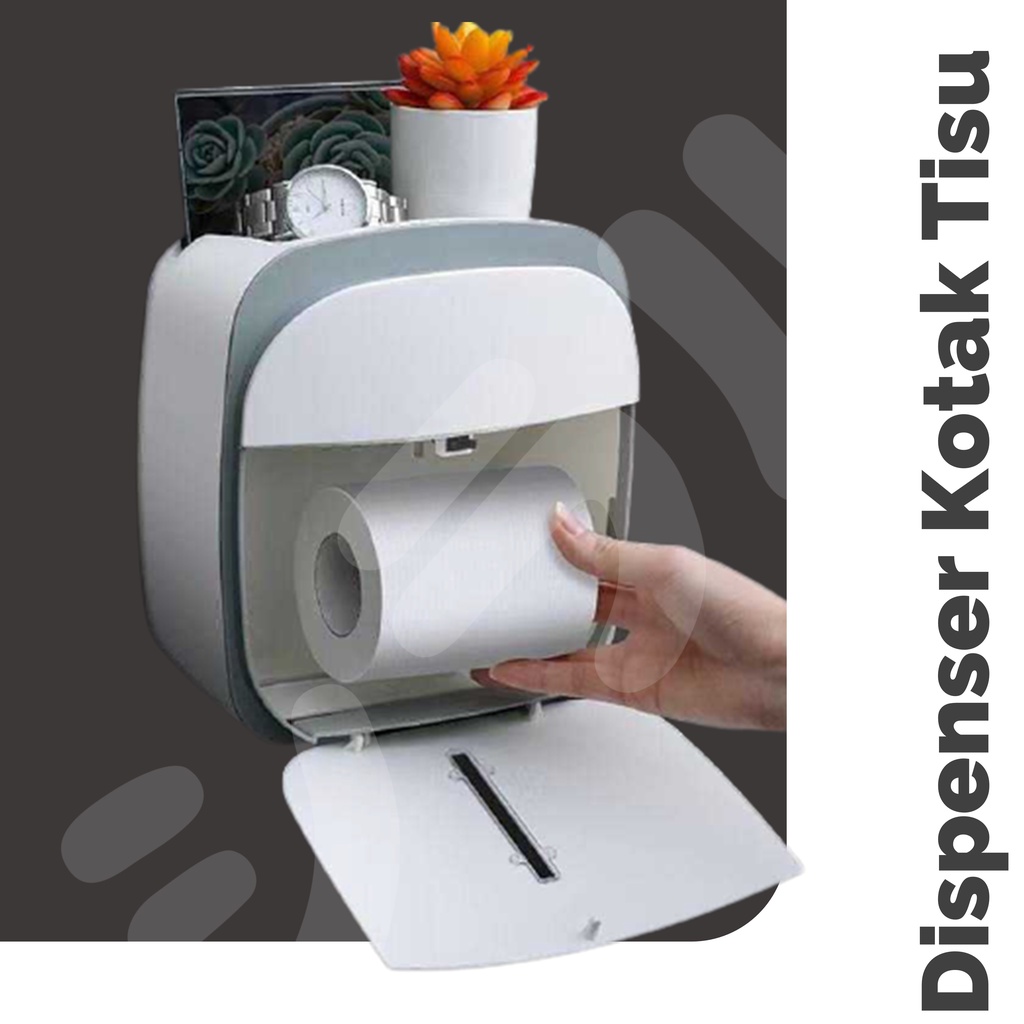 Dispenser Kotak Tempat Tisu Dinding Kamar Mandi Tissue Storage Toilet Paper Box Double Layer