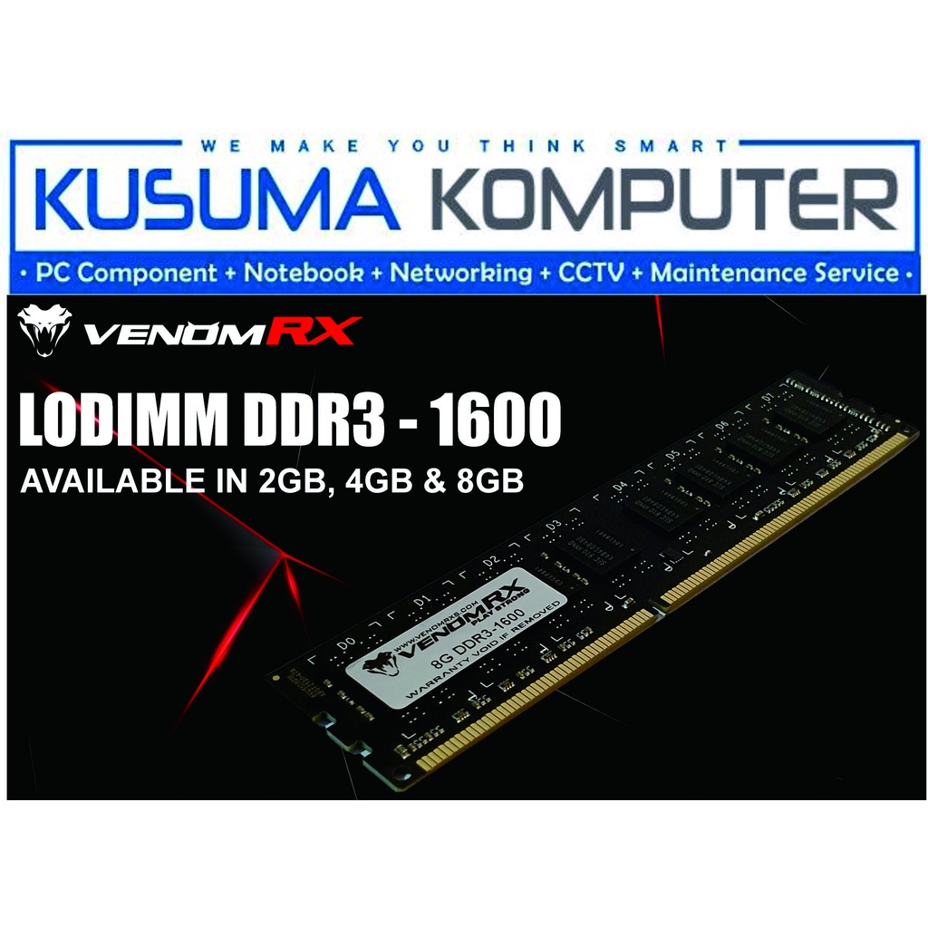 VenomRX Ram Longdimm 4GB / 8GB single DDR3 1600MHz