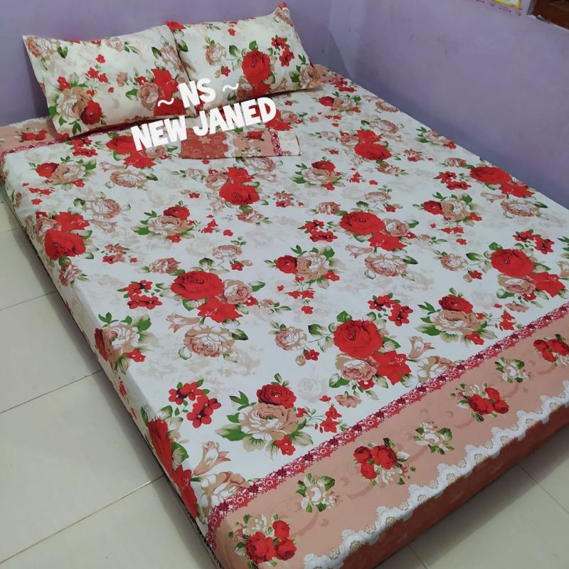 sarung kasur cover ukuran 180x140x10 180x120x10 180x90x10  bahan kain micro adem tidak panas atau luntur