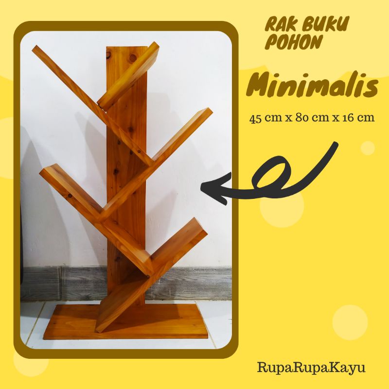 Rak Buku Kayu Unik Minimalis (Home Decor)