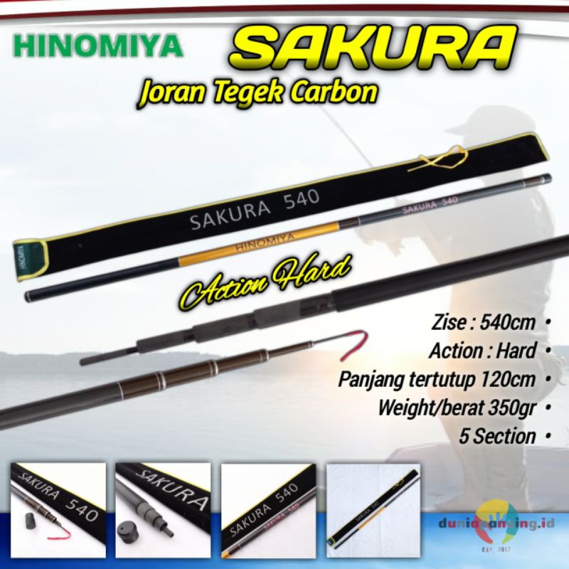 Joran tegek garong hinomiya sakura 540cm carbon spek baronang