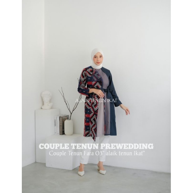 COUPLE BAJU TENUN FARA 03 KEMEJA DAN DRESS TENUN IKAT