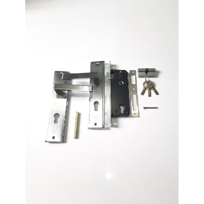 HANDLE BESAR SET MINIMALIS KOTAK PUTIH / HANDLE KUNCI PINTU RUMAH