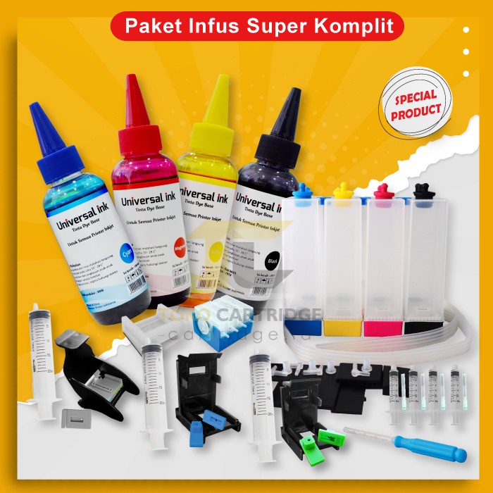 Paket Printer Infus Super Komplit, Infus Pack Super Complete Printer Inkjet