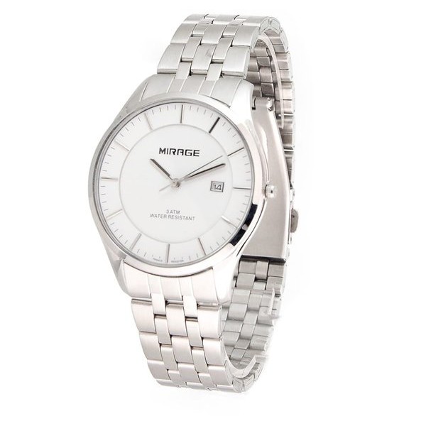 Jam Tangan Pria Mirage Original 8544 silver Bergaransi Water Resistant