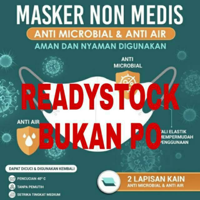 Fourfashion masker Sritex non medis anti microbial &amp; anti air/ percikan dapat dicuci