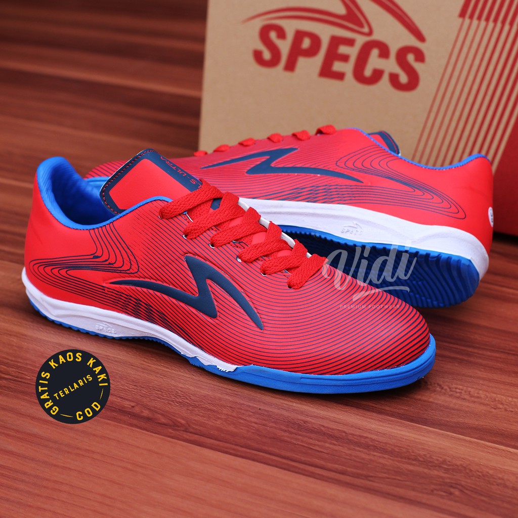 Sepatu Futsal Specs Ultra LS White Blue Olahraga Indoor termurah