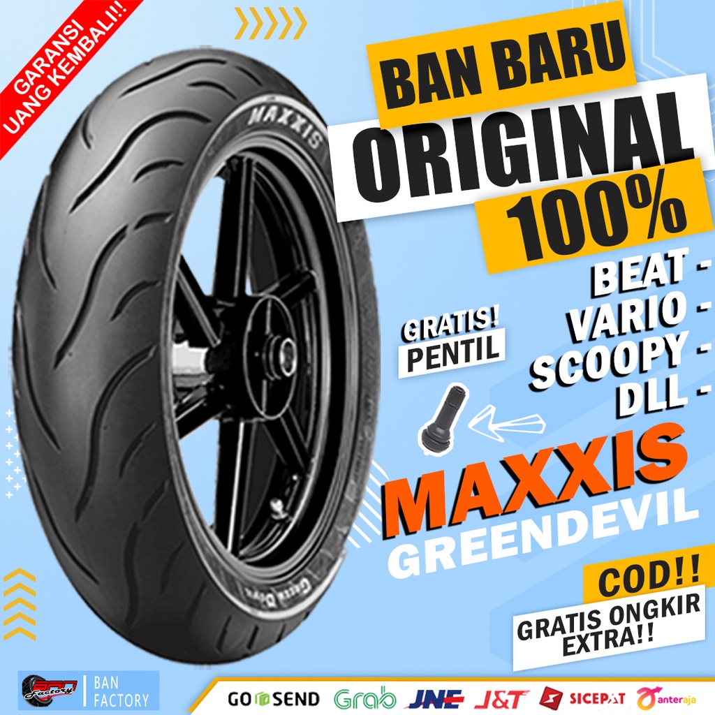 BAN MOTOR MATIC TUBLES MAXXIS RING 14 BAN MOTOR DEPAN BELAKANG BEAT VARIO SCOOPY RING 14 TUBLES BAN MAXXIS GREENDEVIL