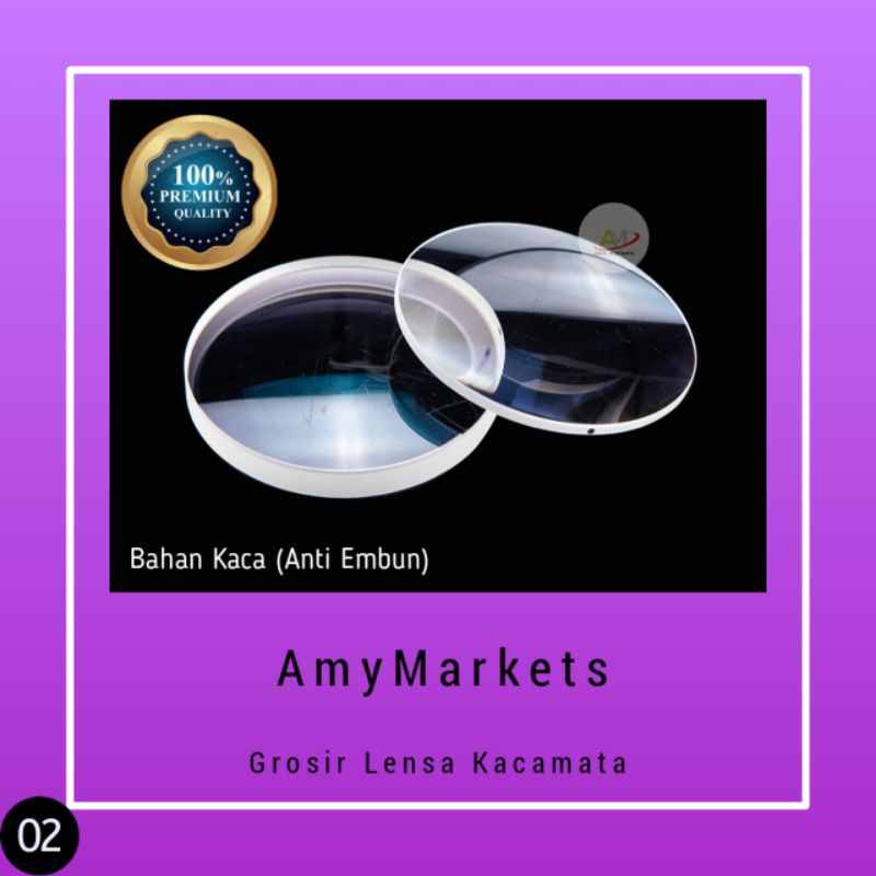 02. Lensa Minus BAHAN KACA. Uk. Lensa : Normal s/d Minus -16.00