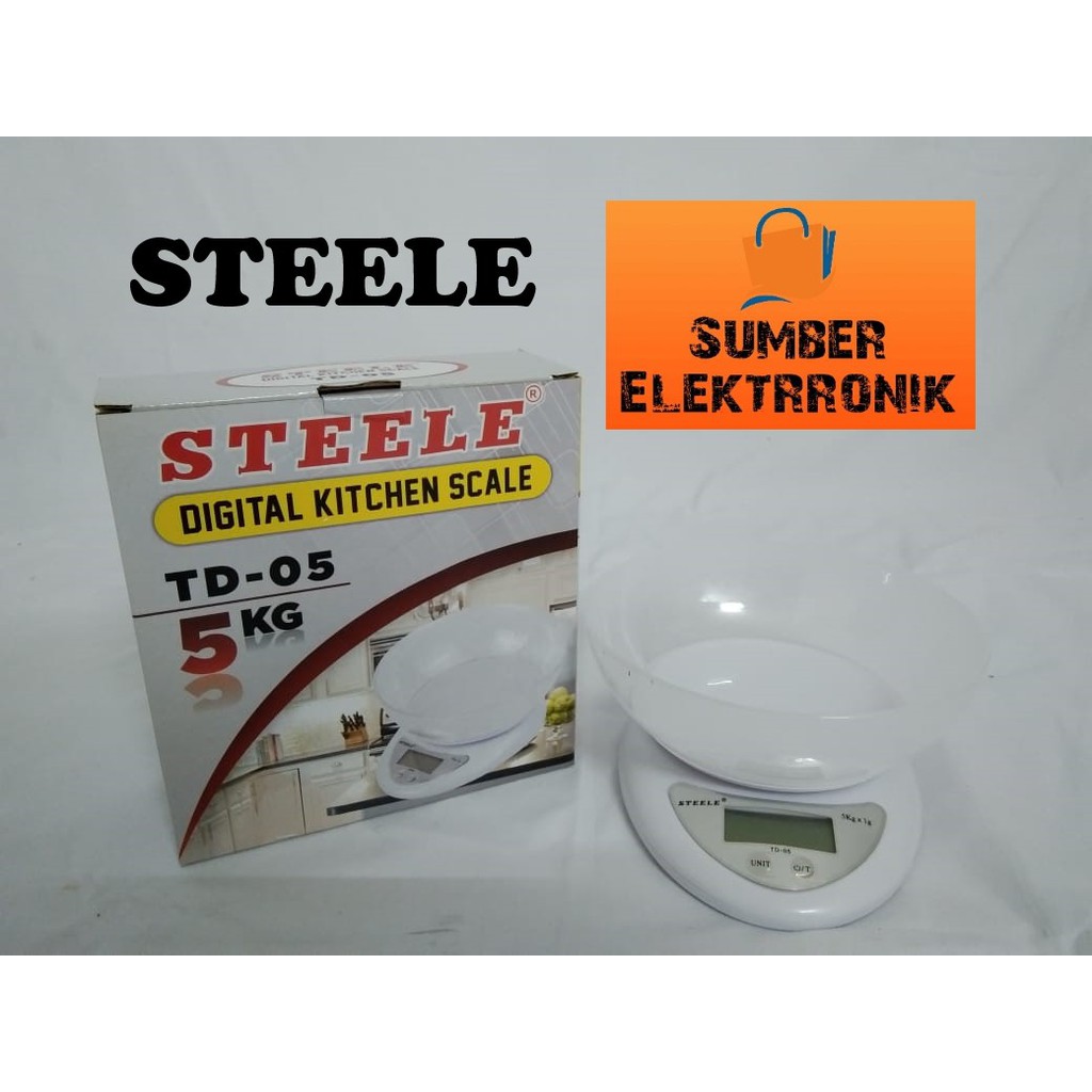 STEELE TD-05 Timbangan Kue Dapur Digital 5 Kg FREE BUBBLE PLUS GARANSI