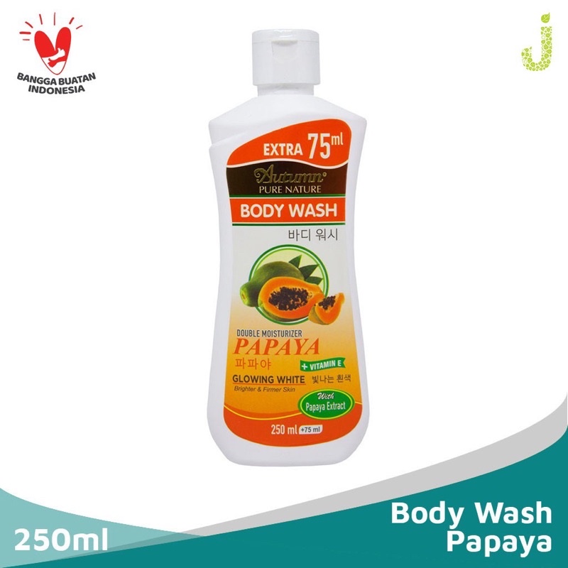 Ready Stok Grosir autumn glowing white papaya body wash 250ml