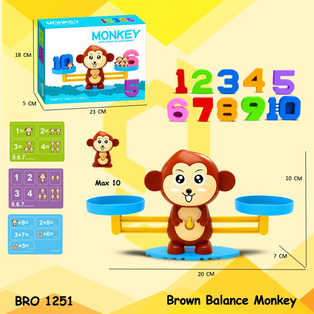 PROMO BRO1251 BRO1250 Timbangan Monyet Sapi Balance Belajar Berhitung Mainan Anak Permainan Edukasi