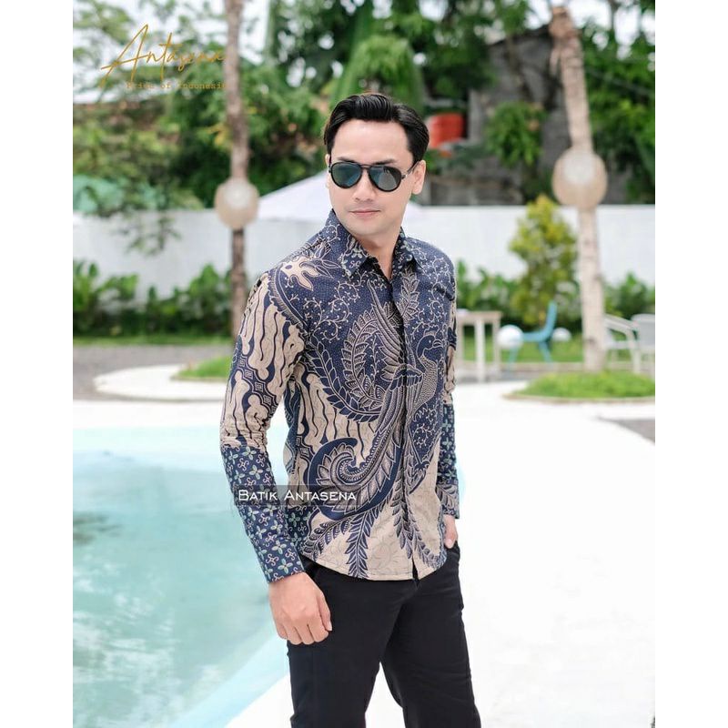 PEKSI TRUNTUM Kemeja Batik Pria Slimfit Premium Lengan Panjang Bahan Katun Halus Lapis Furing