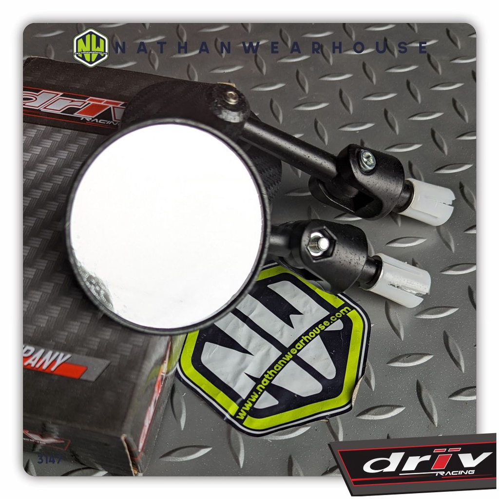 Spion Jalu Bulat Bar End Mirror Flexible Universal Karbon Driv 3147