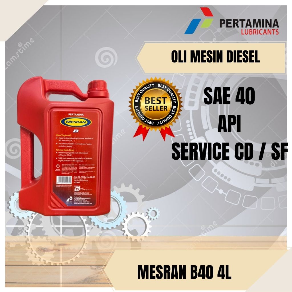 OLI MESIN MOBIL MESRAN B40 4L SAE40 4L 4 LITER B40 DIESEL ORIGINAL