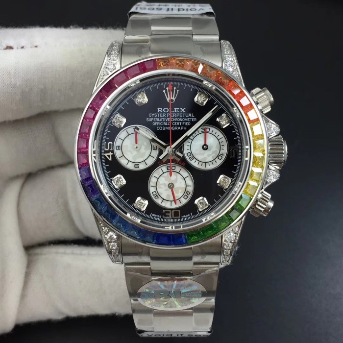 ROLEX Daytona 116599RBOW SS Rainbow Crystal BLF 1:1 SWISS CLONE