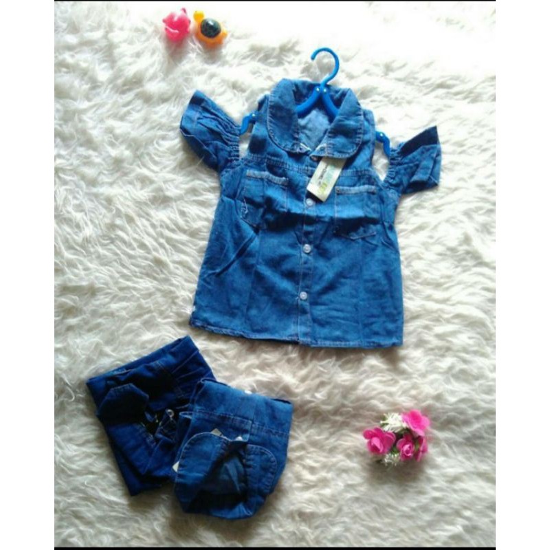dress jeans anak sabrina murah 1 - 5 tahun