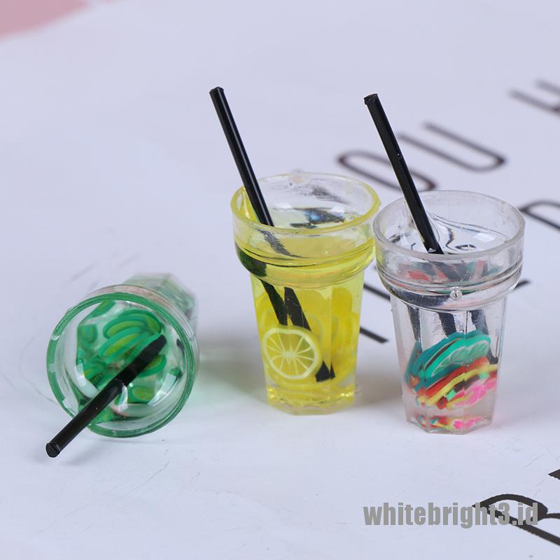 (white3) Miniatur Gelas Minuman Skala 1: 12 Untuk Dekorasi Dapur Rumah Boneka