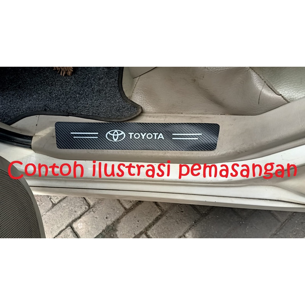 Stiker strip Mazda motif  karbon carbon pelindung pijakan kaki pintu masuk mobil anti gores lecet sticker aksesoris variasi logo merk bisa untuk semua type Mazda 2 3 6 8, Biante, CX-3, CX-5, CX-8, CX-9, CX-30, BT-50 PRO single double kabin hatchback sedan