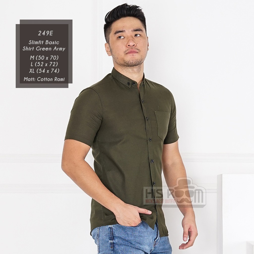 HSRM - Basic Shirt Kemeja Polos Pria Kemeja Cowok Lengan Pendek Kemeja Premium Kemeja 279 249