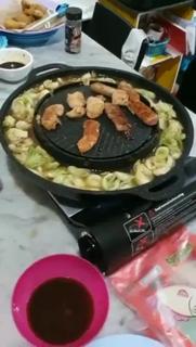 Panci Pemanggang dan Hot pot Grill Pan barbeque korea/2 in 1 grill bbq