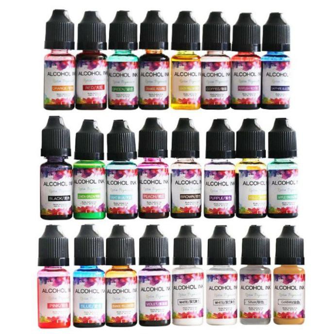 

24 Colors Crafts Epoxy Resin Diffusion ment Alcohol Ink Colorant Dye
