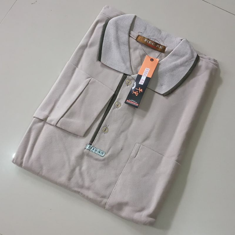 3 pcs 100 RB BAJU BAPAK BAPAK LENGAN PANJANG  KAOS KERAH BAPAK BAPAK  KAOS WANGKI LENGAN PANJANG Baj